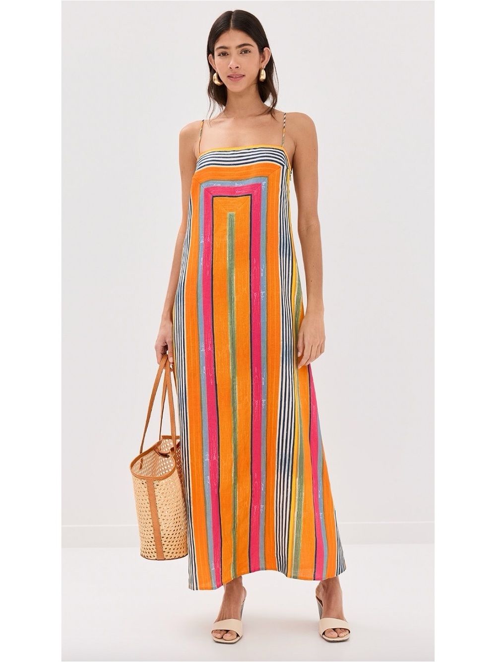 Staud Laura Maxi Dress Multi Bayadere Stripe